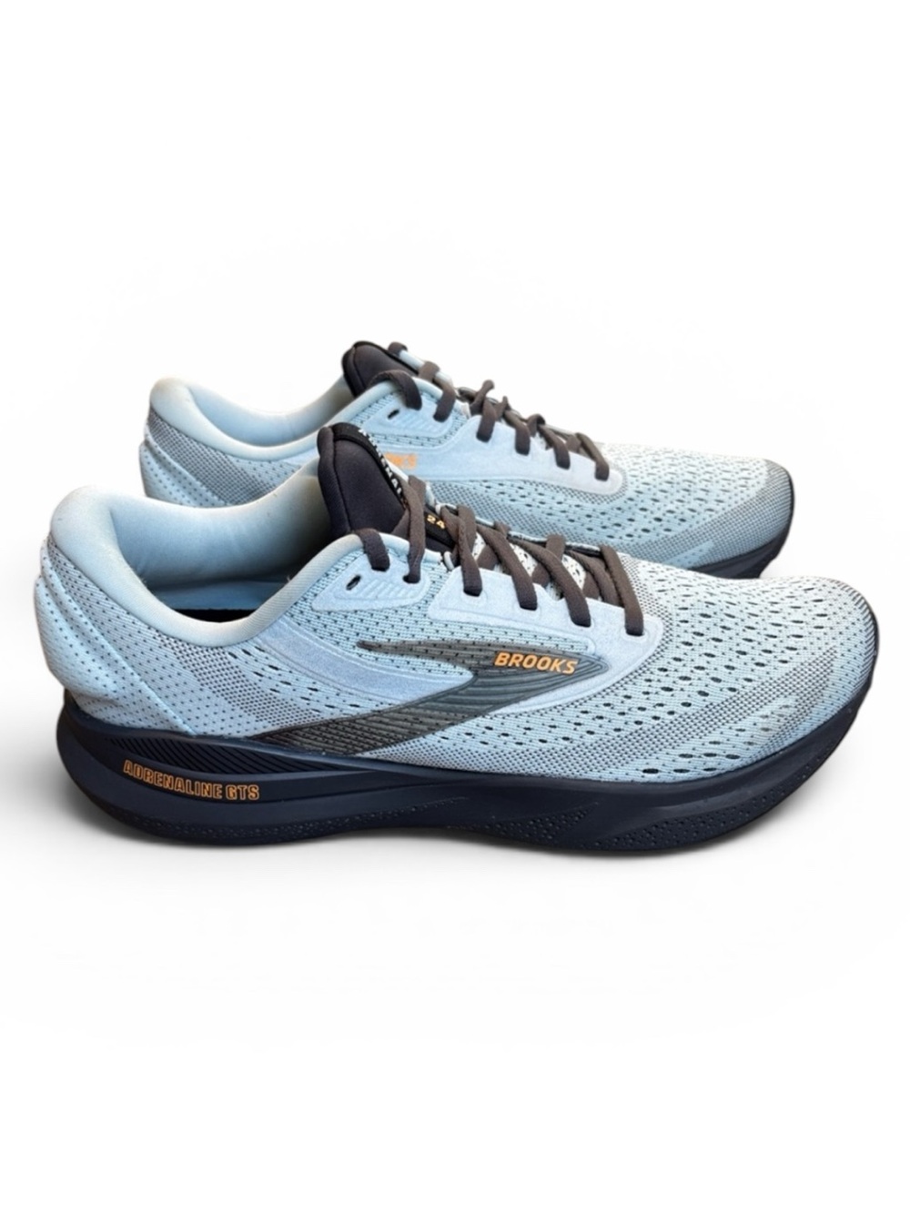 Brooks Adrenaline GTS 24 Running Shoes Men’s 10 Winter Sky/Ebony/Orange Athletic